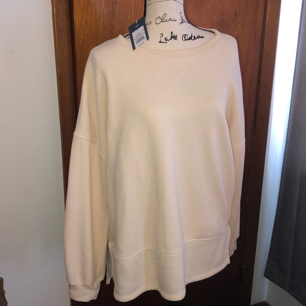 NWT CREAM crew neck fleece sweatshirt